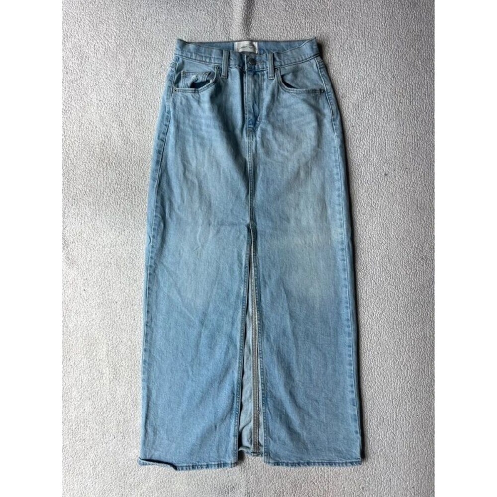 Universal Thread Denim Maxi Skirt w Slit Womens 0